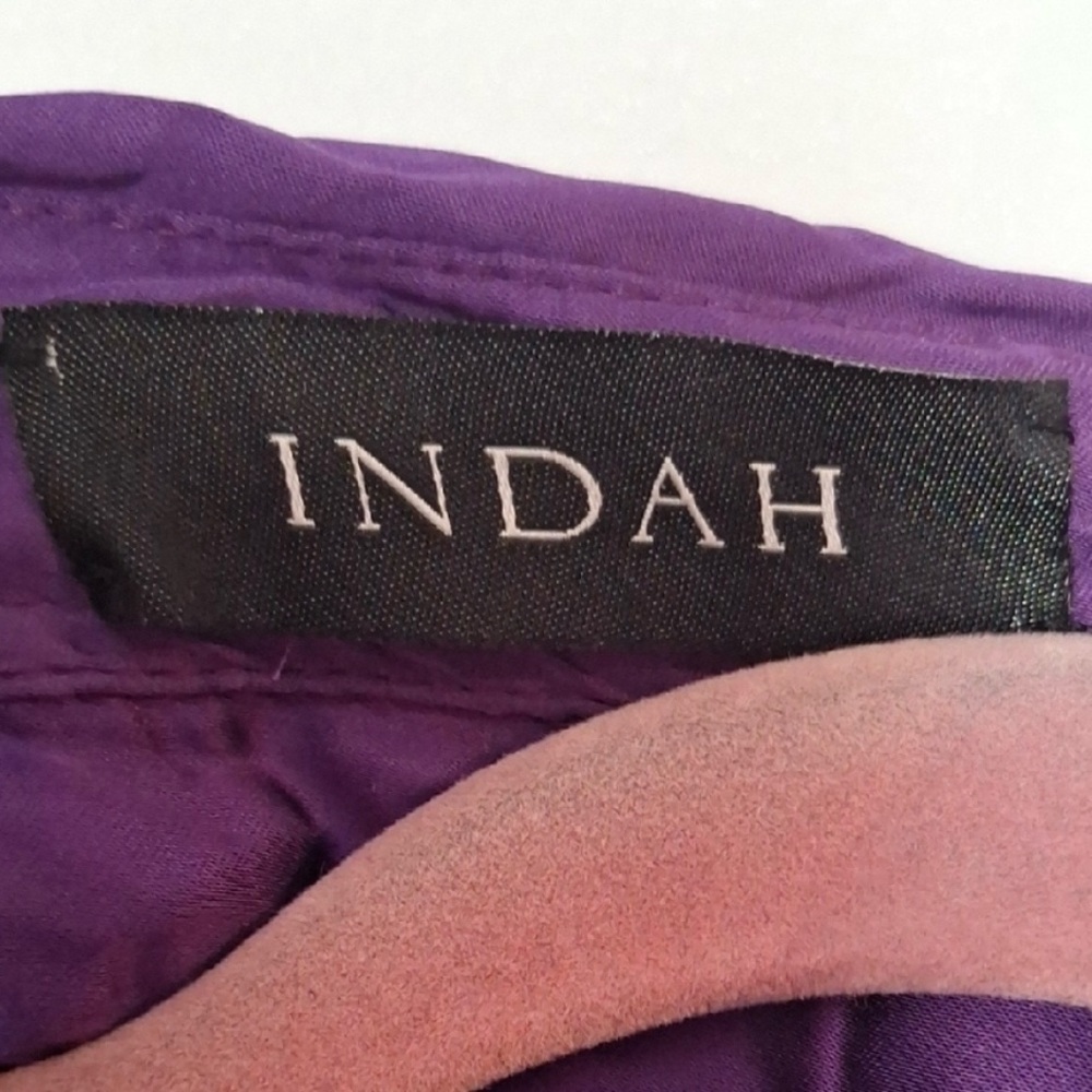 Lakeshore Indah Purple Satin Button Up Top - Picture 8 of 9